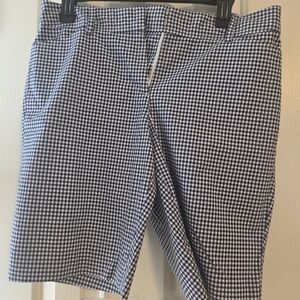 Talbots Womens Navy and White Checkered Shorts